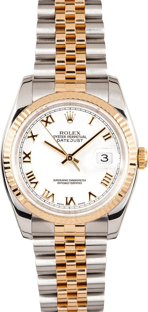 rolex two tone white face|rolex datejust white dial.